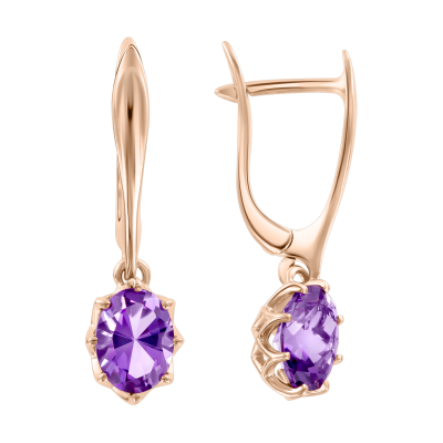 Ohrringe aus Rotgold 585 mit Amethyst