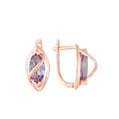 Ohrringe aus Rotgold 585 mit Amethyst