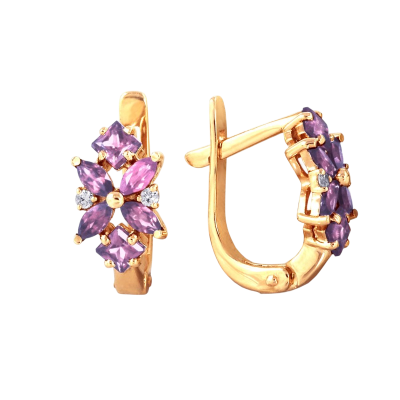 Ohrringe aus Rotgold 585 mit Amethyst