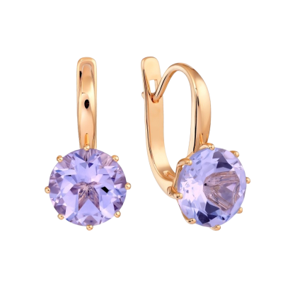 Ohrringe aus Rotgold 585 mit Amethyst
