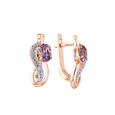 Ohrringe aus Rotgold 585 mit Amethyst