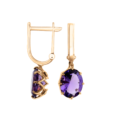Ohrringe aus Rotgold 585 mit Amethyst