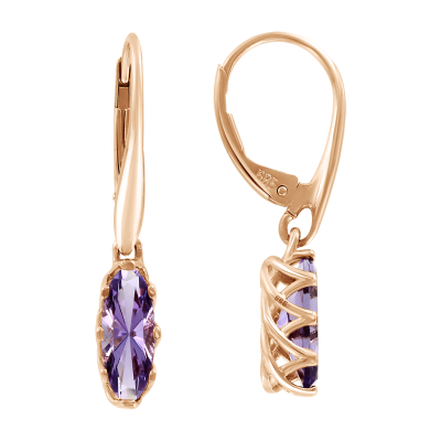 Ohrringe aus Rotgold 585 mit Amethyst