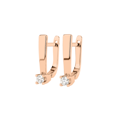 Ohrringe aus Rotgold 585 mit Brillant