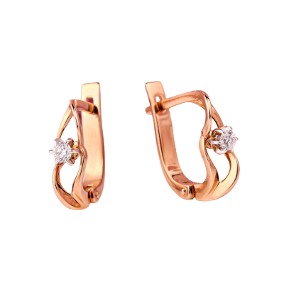 Ohrringe aus Rotgold 585 mit Brillant