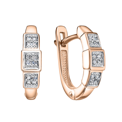 Ohrringe aus Rotgold 585 mit Brillant