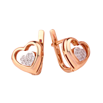 Ohrringe aus Rotgold 585 mit Brillant