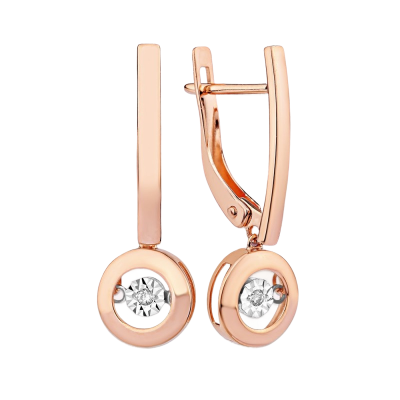 Ohrringe aus Rotgold 585 mit Brillant