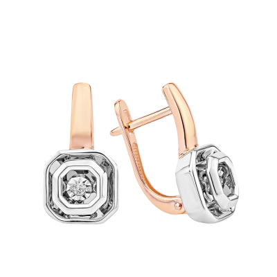 Ohrringe aus Rotgold 585 mit Brillant