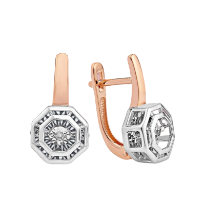 Ohrringe aus Rotgold 585 mit Brillant
