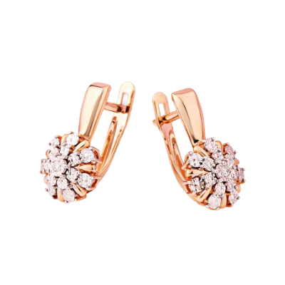 Ohrringe aus Rotgold 585 mit Brillant