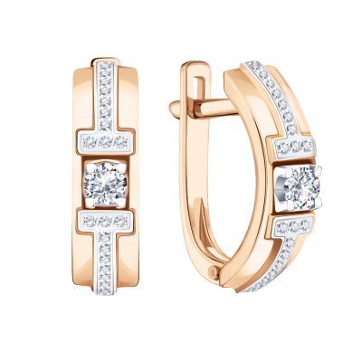 Ohrringe aus Rotgold 585 mit Brillant