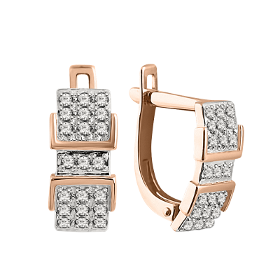 Ohrringe aus Rotgold 585 mit Brillant