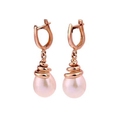 Ohrringe aus Rotgold 585 mit Perle