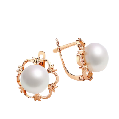 Ohrringe aus Rotgold 585 mit Perle