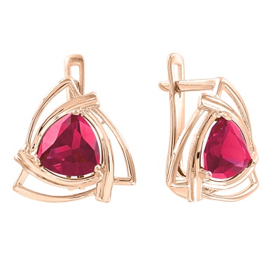 Ohrringe aus Rotgold 585 mit Rubin