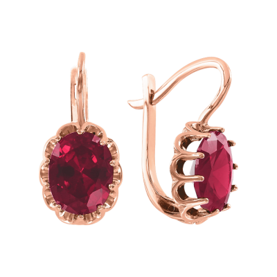 Ohrringe aus Rotgold 585 mit Rubin