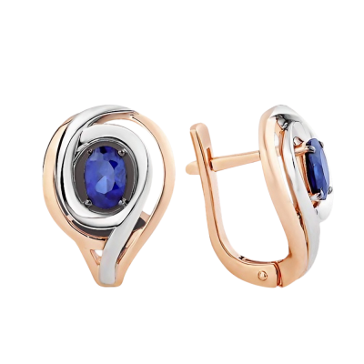 Ohrringe aus Rotgold 585 mit Saphir