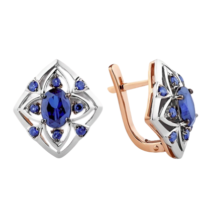 Ohrringe aus Rotgold 585 mit Saphir