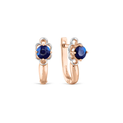 Ohrringe aus Rotgold 585 mit Saphir