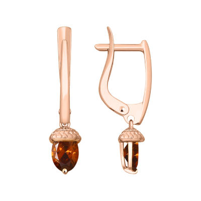 Ohrringe aus Rotgold 585 mit Swarovski Kristall