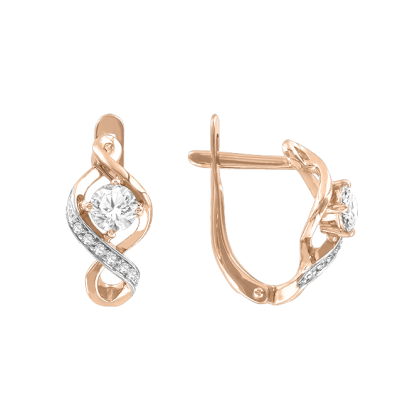 Ohrringe aus Rotgold 585 mit Swarovski Kristall