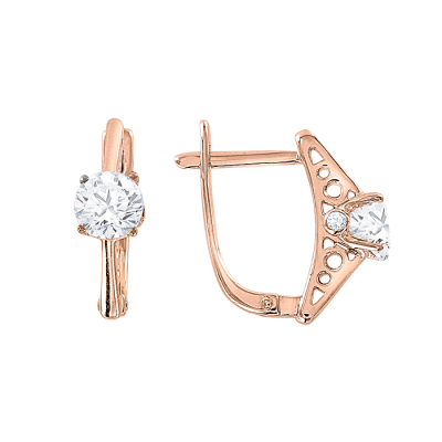 Ohrringe aus Rotgold 585 mit Swarovski Kristall