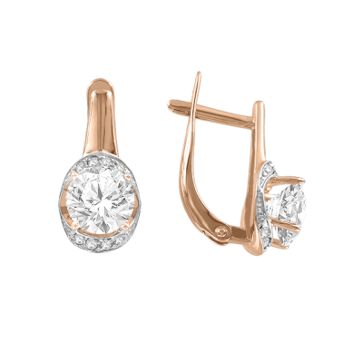 Ohrringe aus Rotgold 585 mit Swarovski Kristall