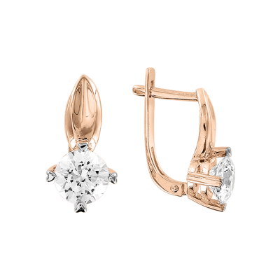 Ohrringe aus Rotgold 585 mit Swarovski Kristall