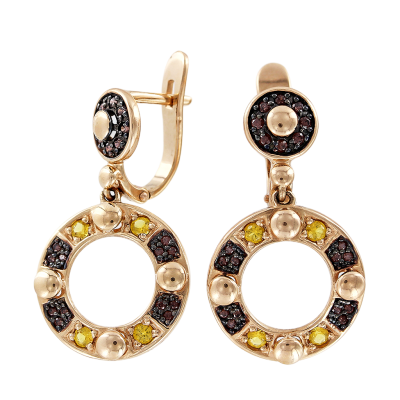 Ohrringe aus Rotgold 585 mit Swarovski Kristall und Zirkonia