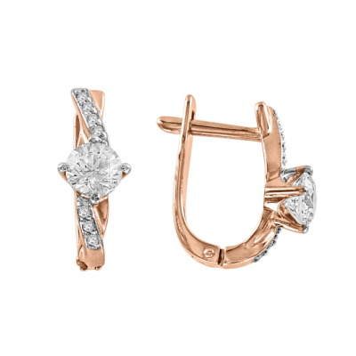 Ohrringe aus Rotgold 585 mit Swarovski Kristall und Zirkonia