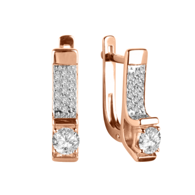 Ohrringe aus Rotgold 585 mit Swarovski Kristall und Zirkonia