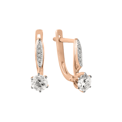 Ohrringe aus Rotgold 585 mit Swarovski Kristall und Zirkonia