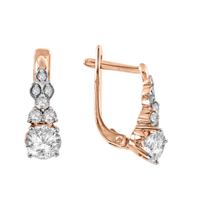 Ohrringe aus Rotgold 585 mit Swarovski Kristall und Zirkonia