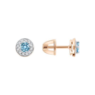 Ohrringe aus Rotgold 585 mit Topas und Zirkonia