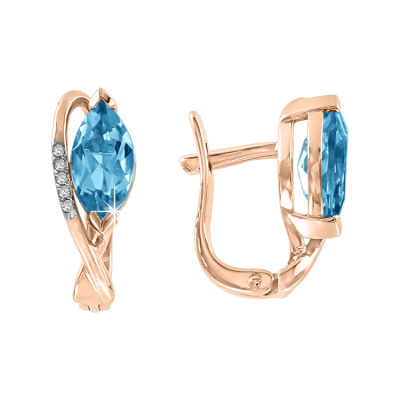 Ohrringe aus Rotgold 585 mit Topas und Zirkonia