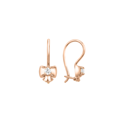 Kinder Ohrringe aus Rotgold 585 mit Zirkonia