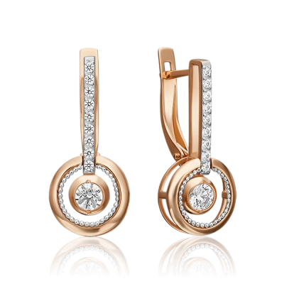 Ohrringe aus Rotgold 585 mit Zirkonia