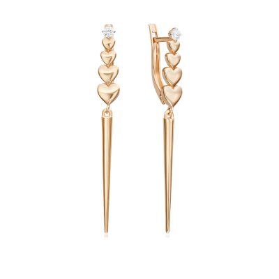 Ohrringe aus Rotgold 585 mit Zirkonia