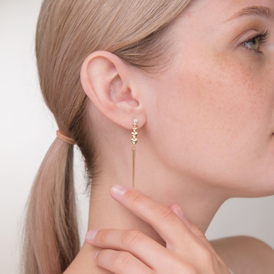 Ohrringe aus Rotgold 585 mit Zirkonia