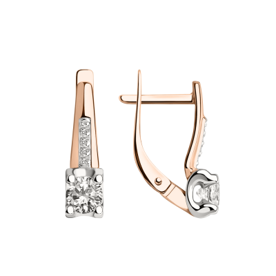 Ohrringe aus Rotgold 585 mit Zirkonia