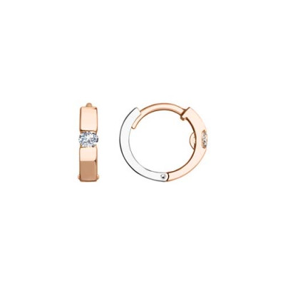 Goldohrringe aus Rotgold 585 mit Zirkonia