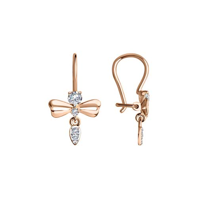 Kinder Ohrringe aus Rotgold 585 mit Zirkonia
