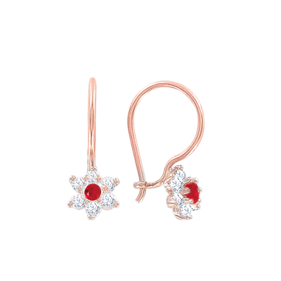 Kinder Ohrringe aus Rotgold 585 mit Zirkonia