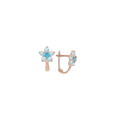 Kinder Ohrringe aus Rotgold 585 mit Zirkonia
