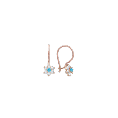 Kinder Ohrringe aus Rotgold 585 mit Zirkonia