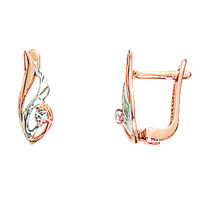 Kinder Ohrringe aus Rotgold 585 mit Zirkonia