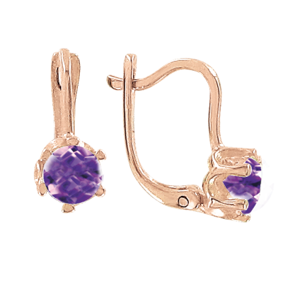 Kinder Ohrringe aus Rotgold 585 mit Zirkonia