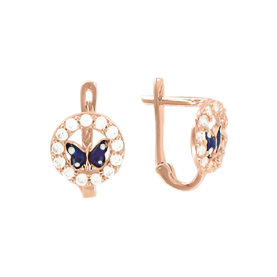 Kinder Ohrringe aus Rotgold 585 mit Zirkonia