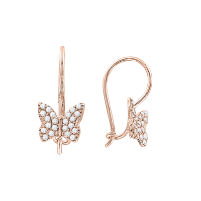 Kinder Ohrringe aus Rotgold 585 mit Zirkonia
